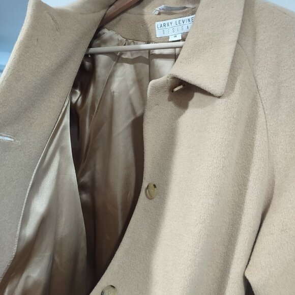 Vintage Larry Levine Italian 100% Camel Hair Coat Size 14 - Picture 4 of 9